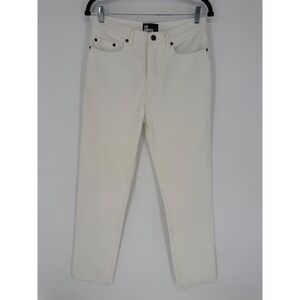 THE KOOPLES OFF-WHITE STRAIGHT LEG DENIM JEANS BUTTON FLY 28 DISTRESSED HEM